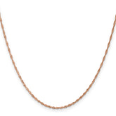 14K Rose Gold 1mm Singapore with Lobster Clasp Chain